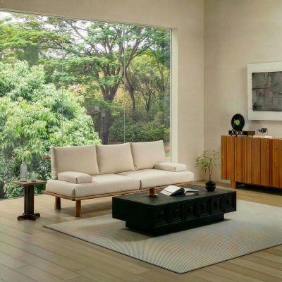 窗景替换茂密植被 Firefly Upscaler 2x 比例 大客沙发